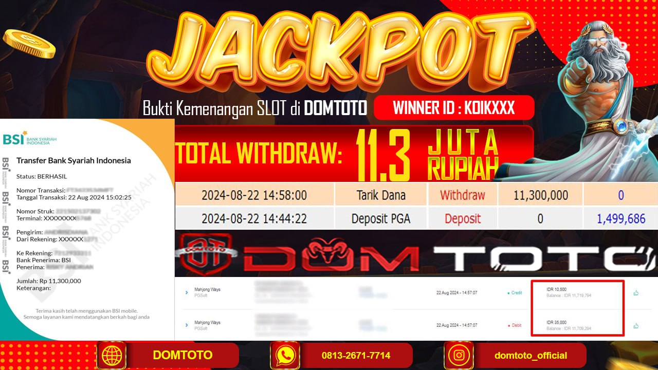 JACKPOT SLOT MAHJONG WAYS 22 AGUSTUS 2024